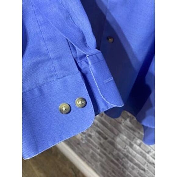 YSL BLUE BUTTON UP DRESS SHIRT - Picture 6 of 6